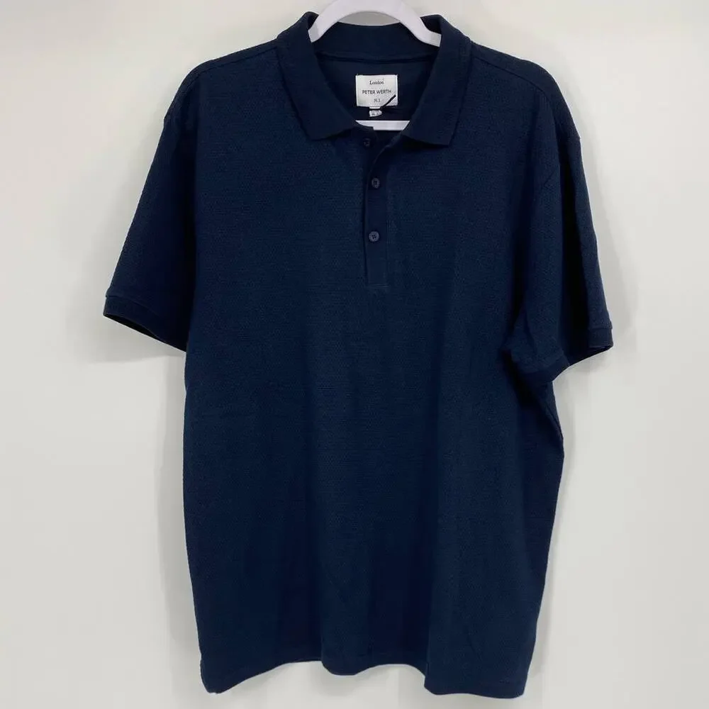 London Peter Werth No.1 Mens Navy Short Sleeve Polo Shirt NEW Large - Picture 9 of 10